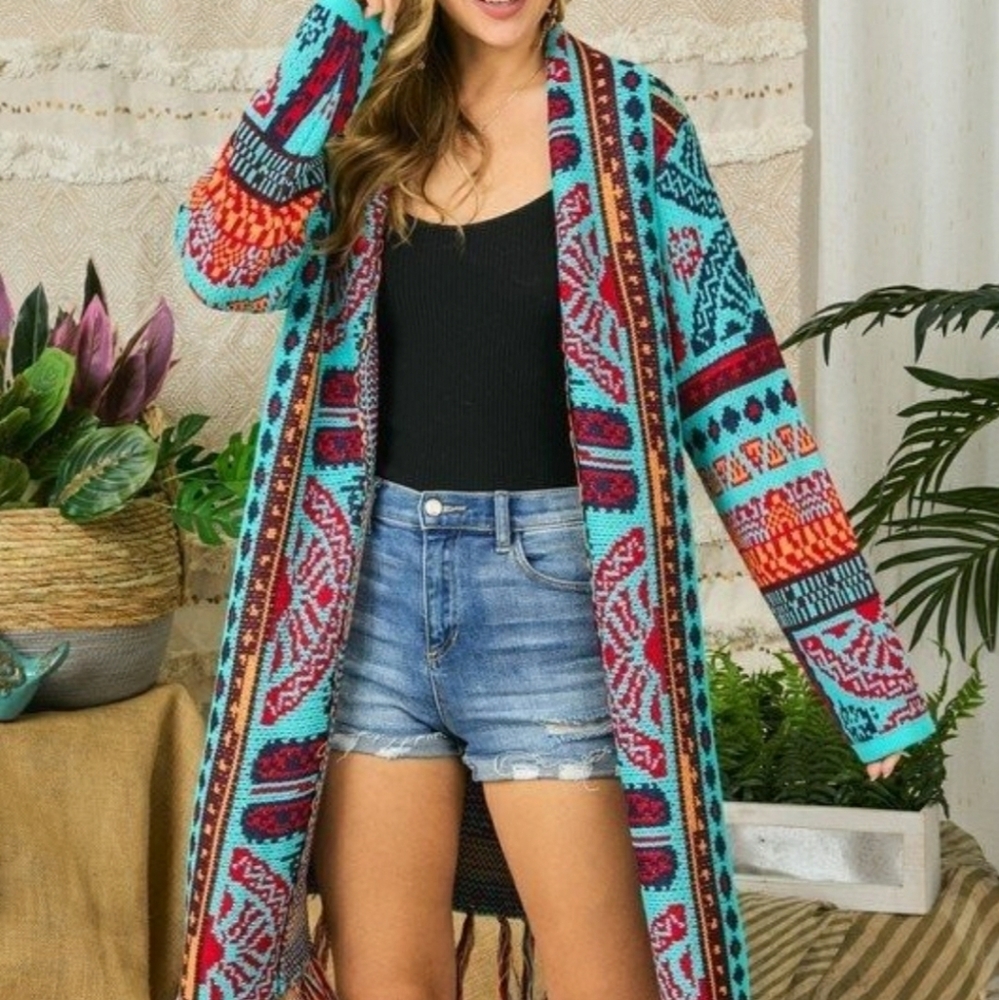 Tribal Pattern Cardigan - Picture 7 of 8